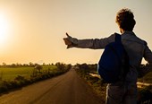 Royalty free hitchhiking image